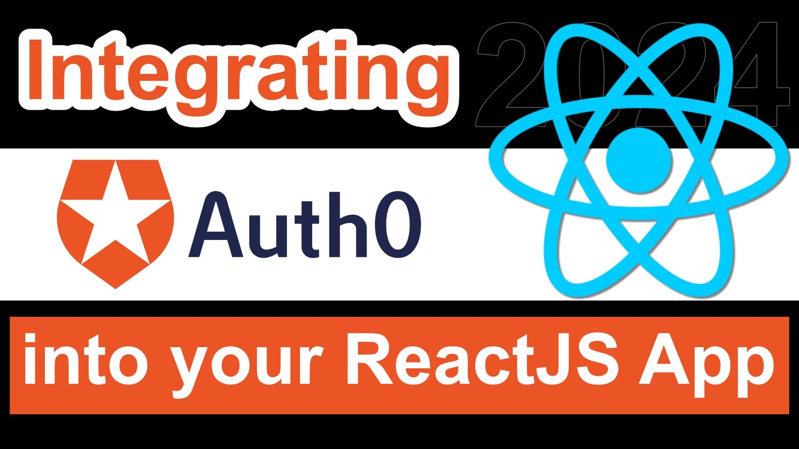 A banner showing the integration of Auth0 into a ReactJS app, with logos and text.